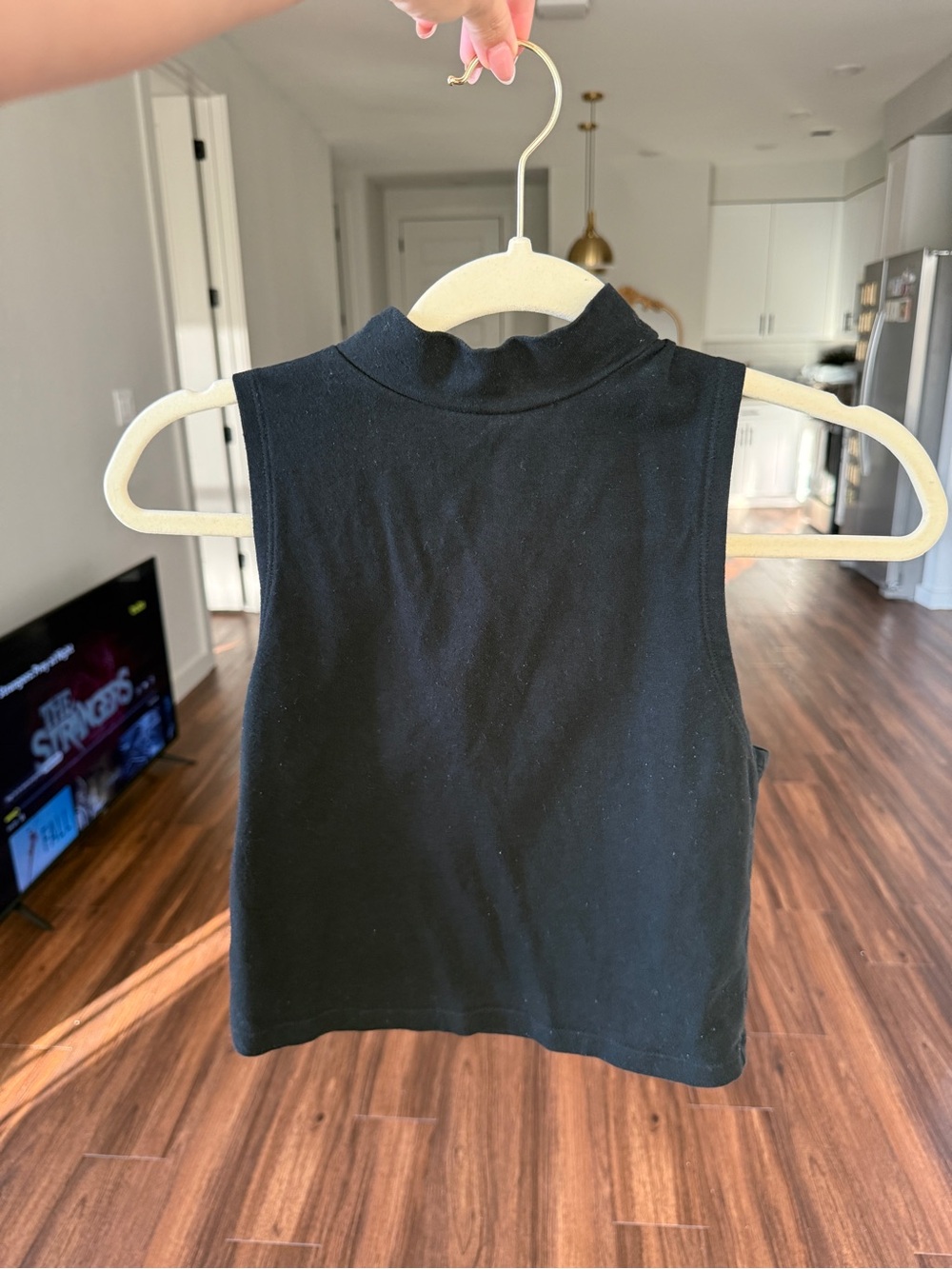 Black Sleeveless Mock Neck Crop Top